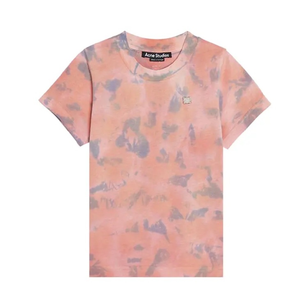 Acne Studios Kids' Mini Cloud Print Nash Face Patch T-Shirt in Peach Orange 6-8